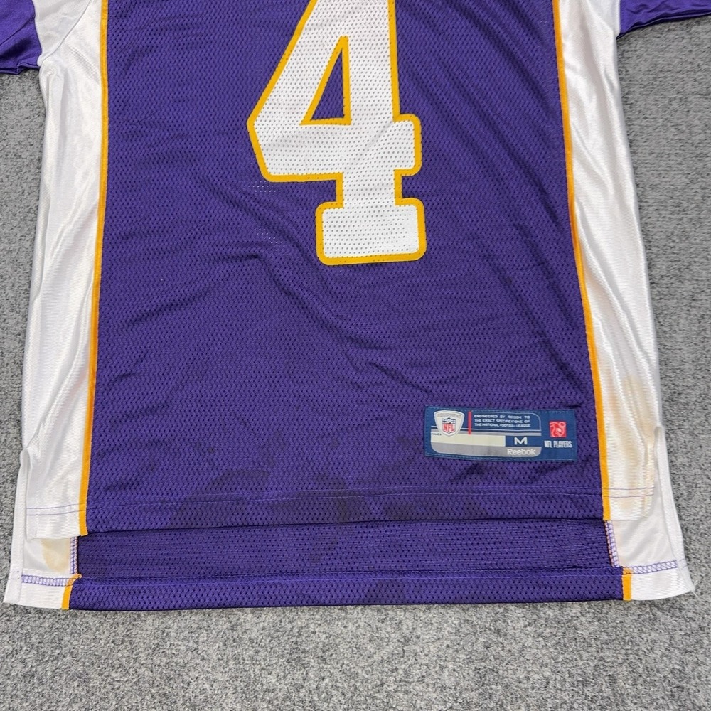 Minnesota Vikings Jersey Mens Medium Purple NFL Football Brett Favre 4 Reebok - Picture 3 of 16
